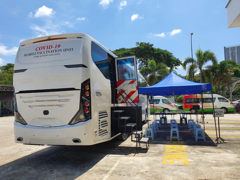 Terus Maju Services Sdn Bhd (TMS) converts buses into mobile vaccination centres